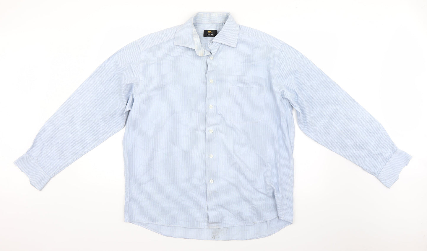 Mens UK Collar Size 42 Oscar Smart Blue  Dress Shirt
