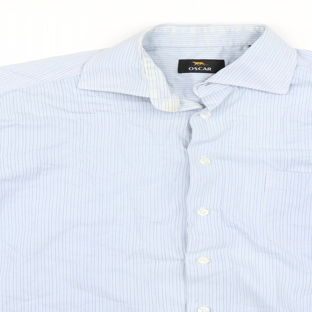Mens UK Collar Size 42 Oscar Smart Blue  Dress Shirt