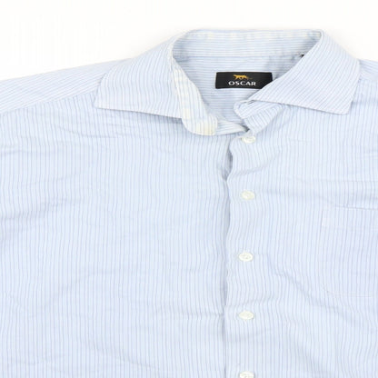 Mens UK Collar Size 42 Oscar Smart Blue  Dress Shirt