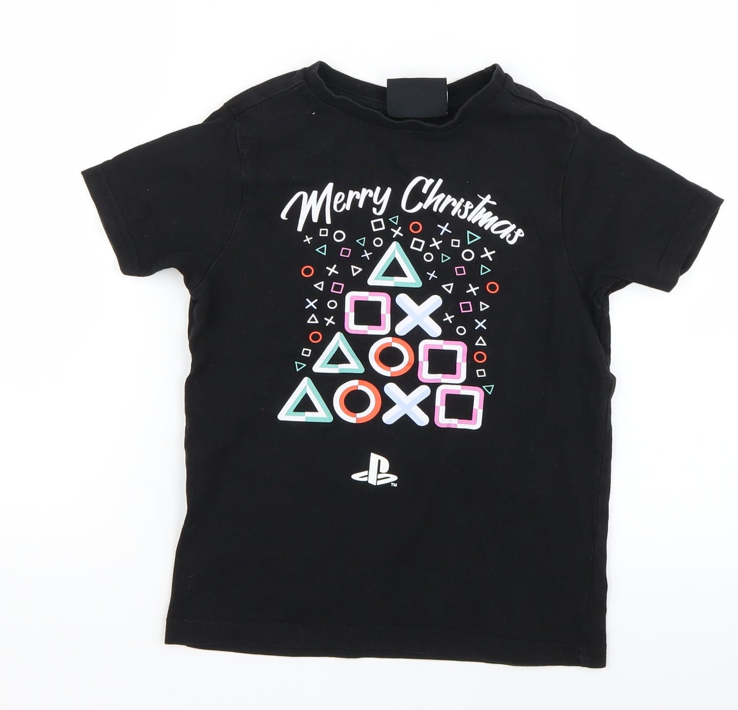 George Boys Black   Basic T-Shirt Size 5-6 Years  - Playstation