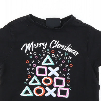 George Boys Black   Basic T-Shirt Size 5-6 Years  - Playstation