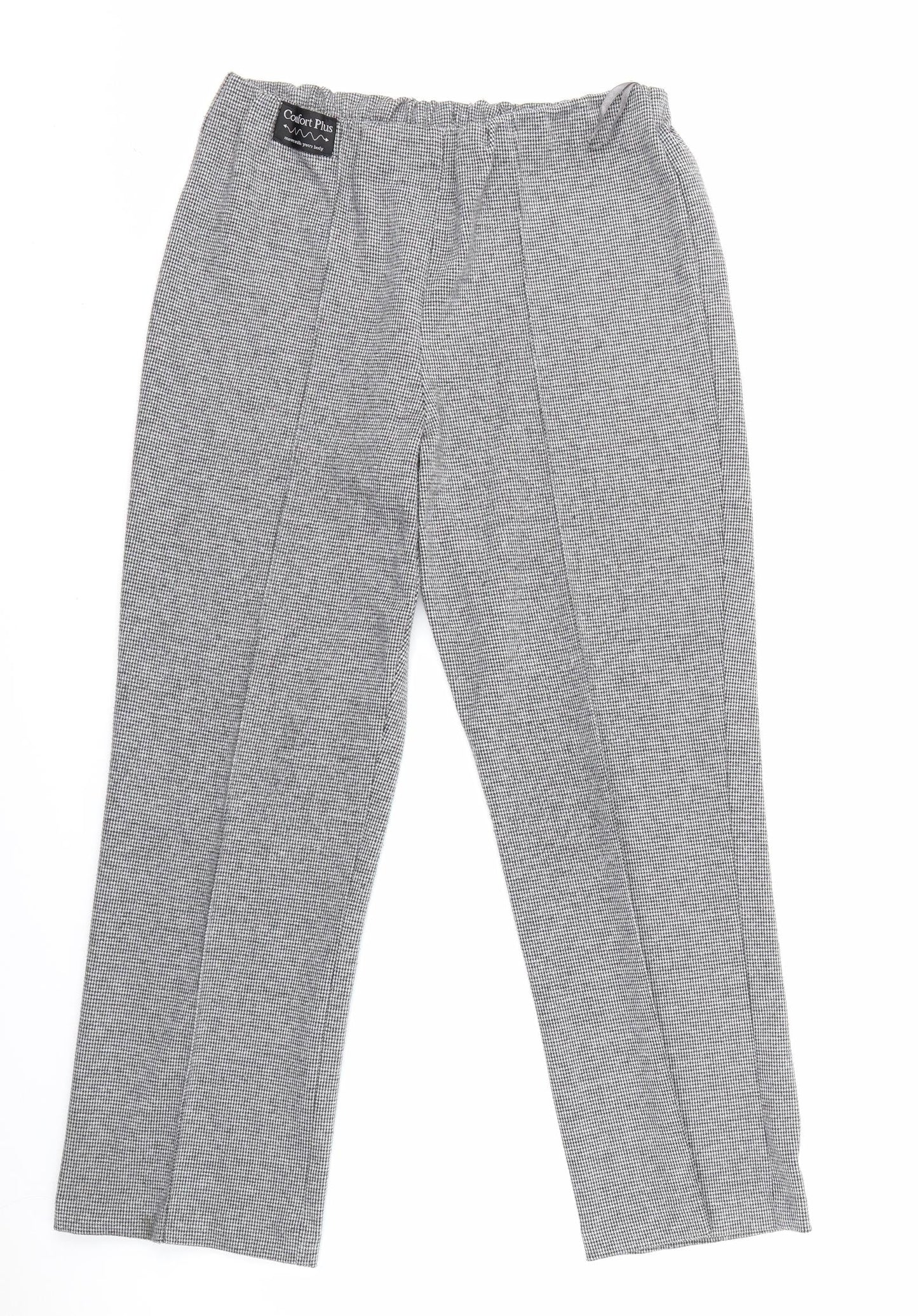 Classic Womens Grey Argyle/Diamond  Bloomer Trousers Size 12 L26 in - Comfort Plus