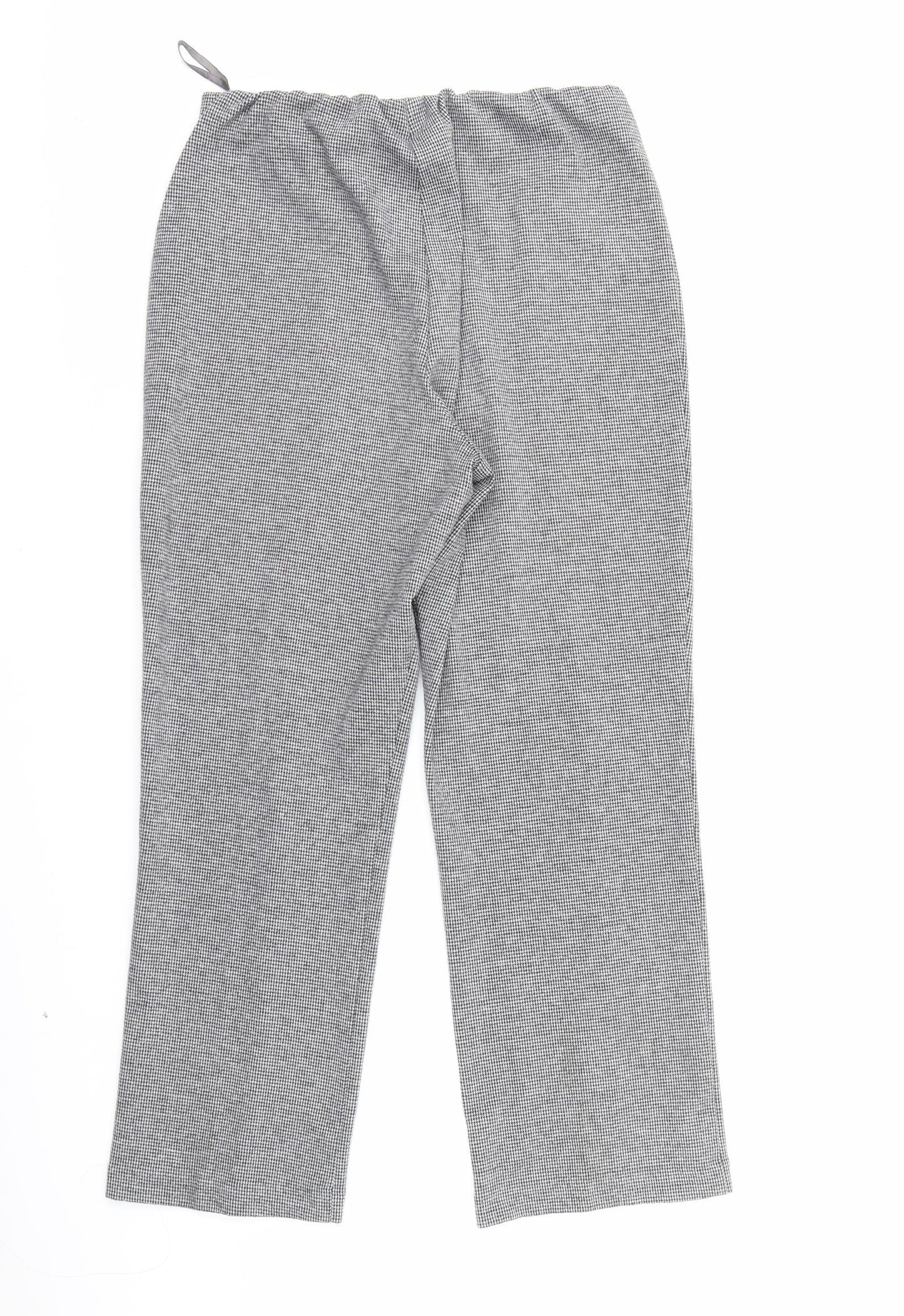 Classic Womens Grey Argyle/Diamond  Bloomer Trousers Size 12 L26 in - Comfort Plus