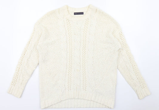Marks & Spencer Womens White   Pullover Jumper Size M