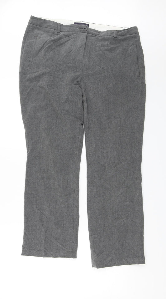 M&S Womens Grey   Dress Pants Trousers Size 14 L26 in