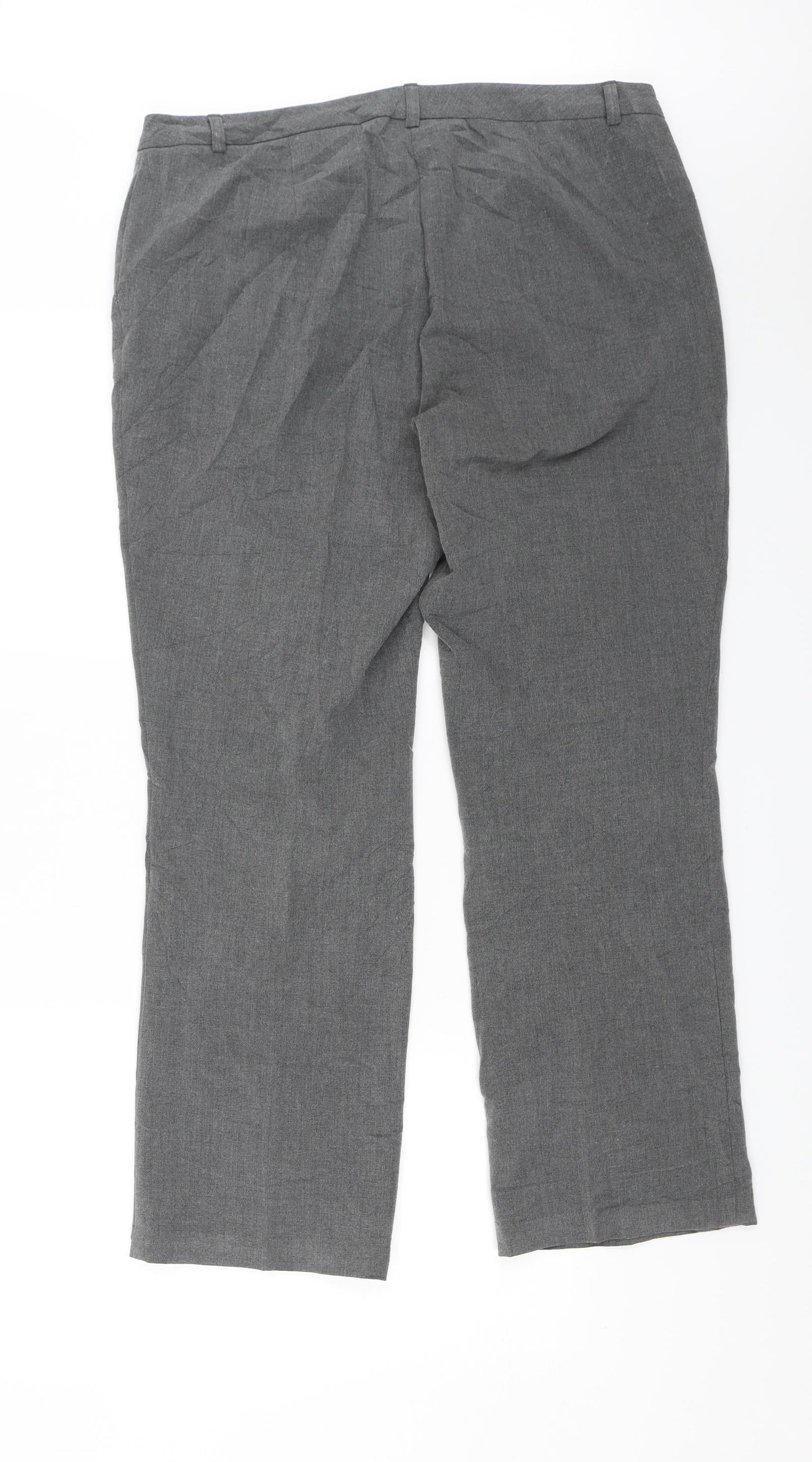 Womens UK Size 14 M&S Regular Fit Dress Pants Grey Trousers
