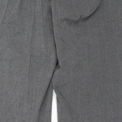 Womens UK Size 14 M&S Regular Fit Dress Pants Grey Trousers