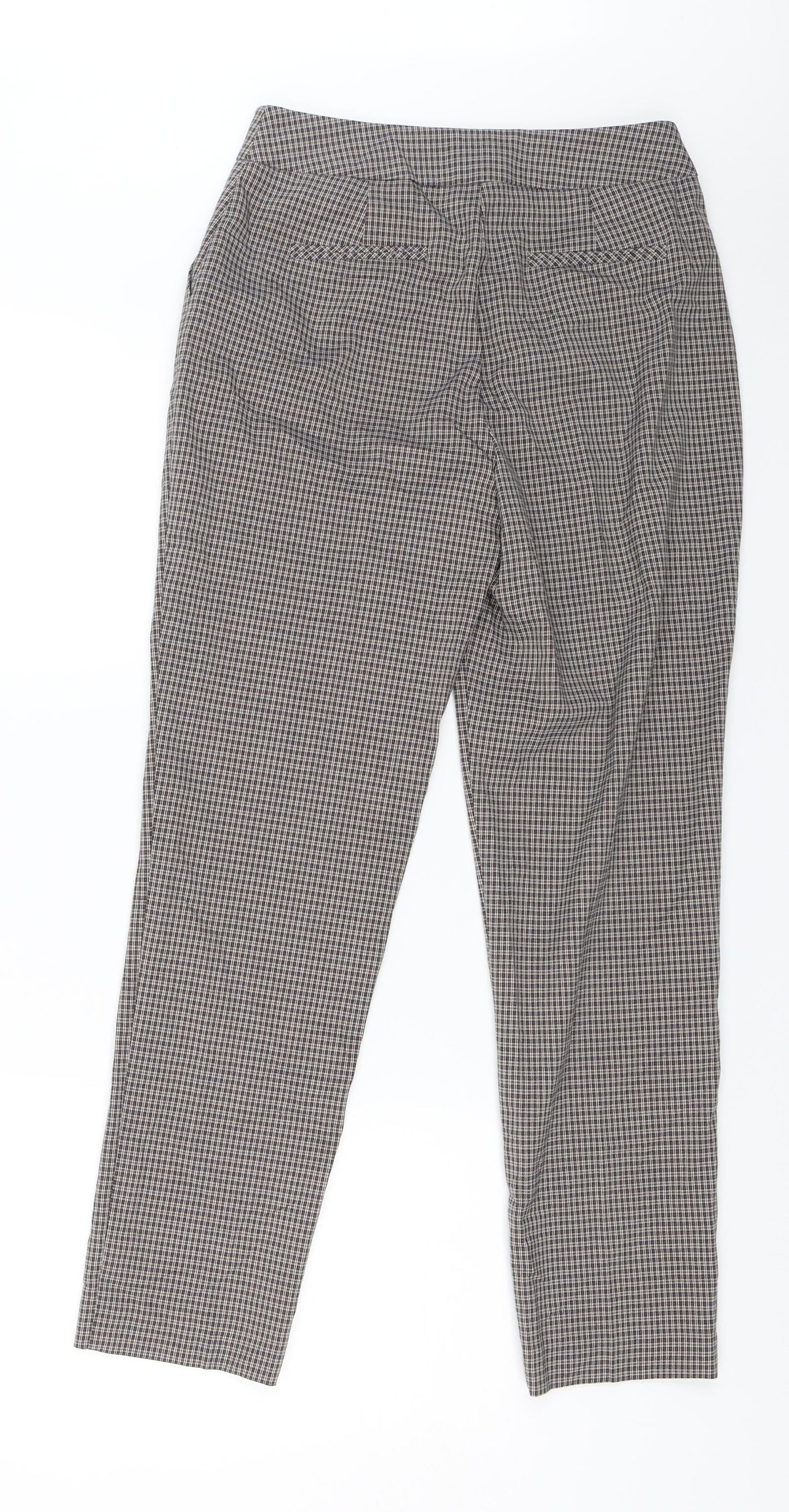 Warehouse Womens Brown Check  Dress Pants Trousers Size 8 L25 in