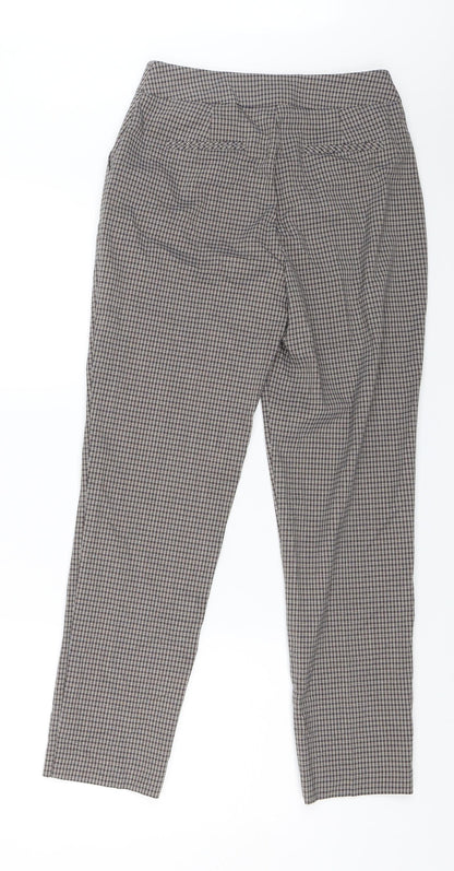 Warehouse Womens Brown Check  Dress Pants Trousers Size 8 L25 in