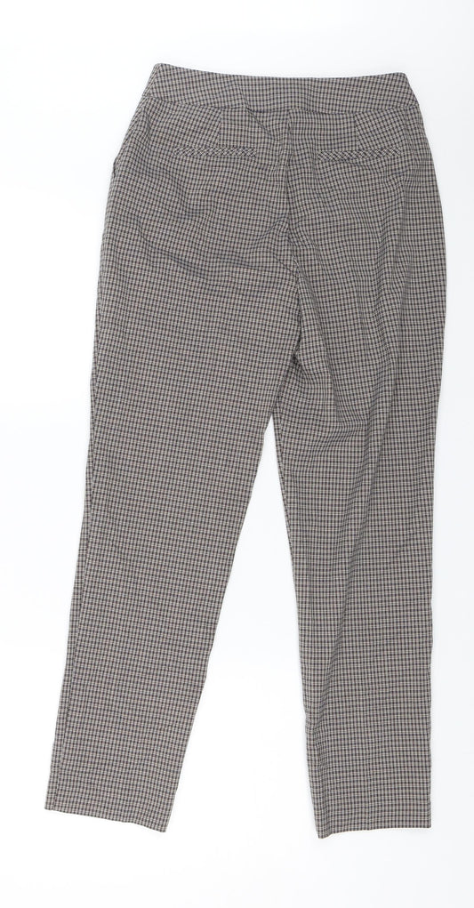 Warehouse Womens Brown Check  Dress Pants Trousers Size 8 L25 in