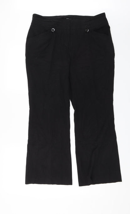 M&Co Womens Black   Dress Pants Trousers Size 14 L27 in