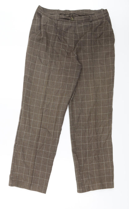 Womens UK Size 12 Marks and Spencer Regular Fit Capri Brown Trousers