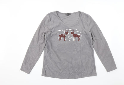 ESMARA Womens Grey Solid  Top Pyjama Top Size M  - Exactly where you need to be