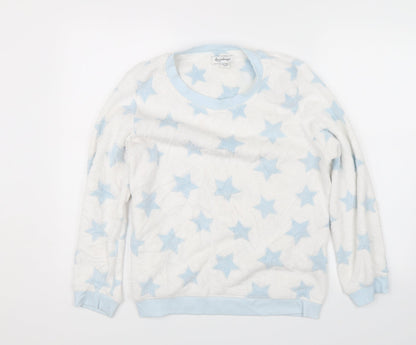 Love to Lounge Womens White Solid  Top Pyjama Top Size M  - stars