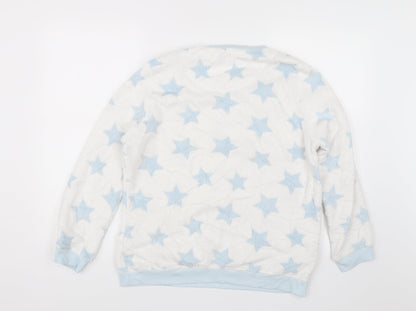 Love to Lounge Womens White Solid  Top Pyjama Top Size M  - stars