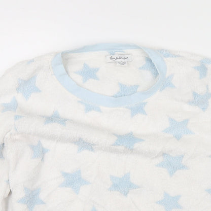 Love to Lounge Womens White Solid  Top Pyjama Top Size M  - stars