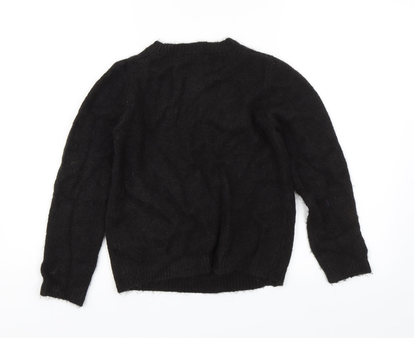 M&S Girls Black   Pullover Jumper Size 11-12 Years  - Heart
