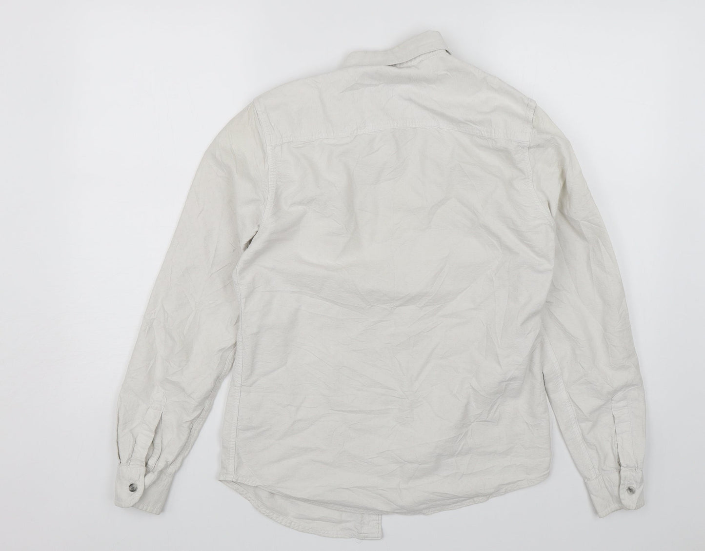 Mens UK Size S Topman White  Button-Up Long Sleeve Casual Shirt