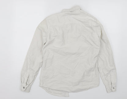 Mens UK Size S Topman White  Button-Up Long Sleeve Casual Shirt