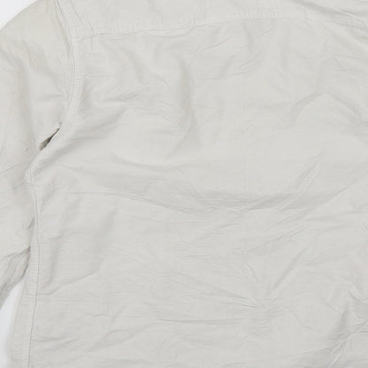 Mens UK Size S Topman White  Button-Up Long Sleeve Casual Shirt