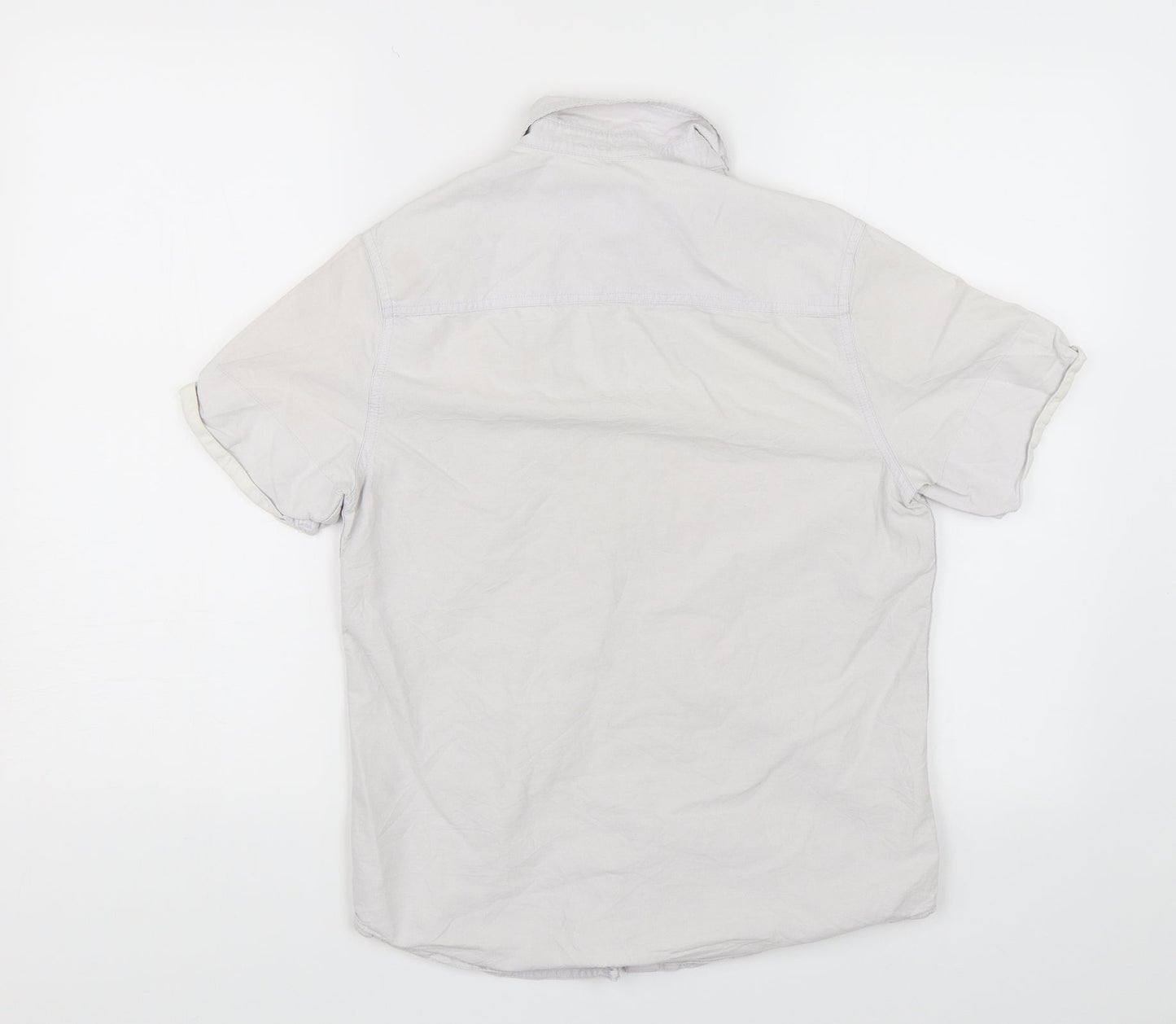 Mens UK Size XS Topman White  Button-Up Short Sleeve Casual Shirt