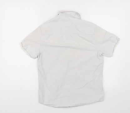 Mens UK Size XS Topman White  Button-Up Short Sleeve Casual Shirt