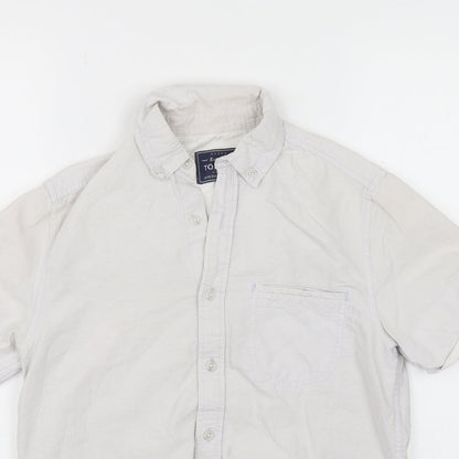 Mens UK Size XS Topman White  Button-Up Short Sleeve Casual Shirt