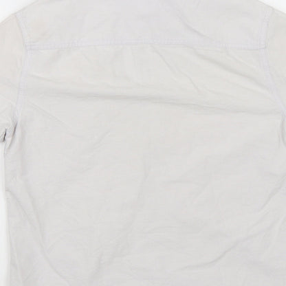 Mens UK Size XS Topman White  Button-Up Short Sleeve Casual Shirt