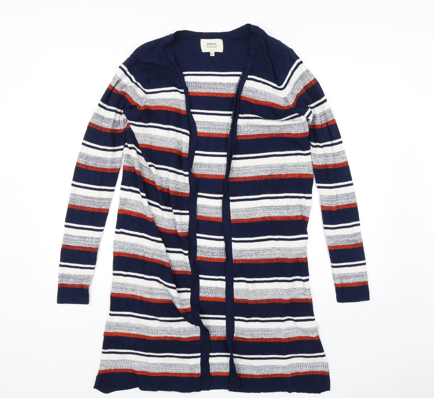 Papaya Womens Blue Striped  Jacket  Size 14