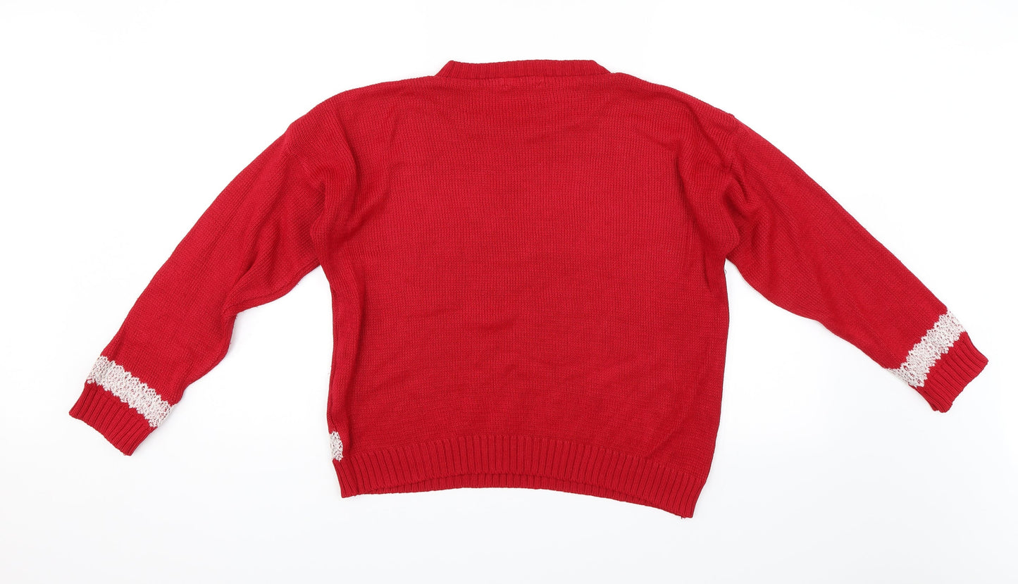 Preworn Womens Red   Pullover Jumper Size S  - Deer