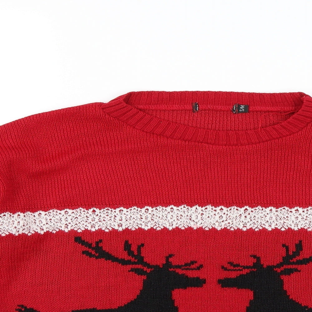 Preworn Womens Red   Pullover Jumper Size S  - Deer