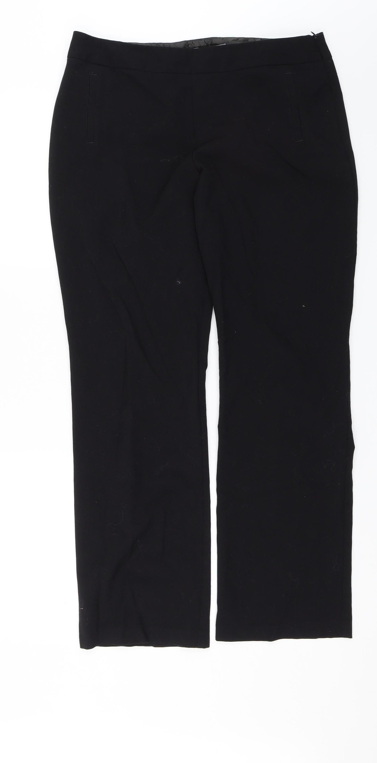 Womens UK Size 14 M&S Regular Fit Dress Pants Black Trousers