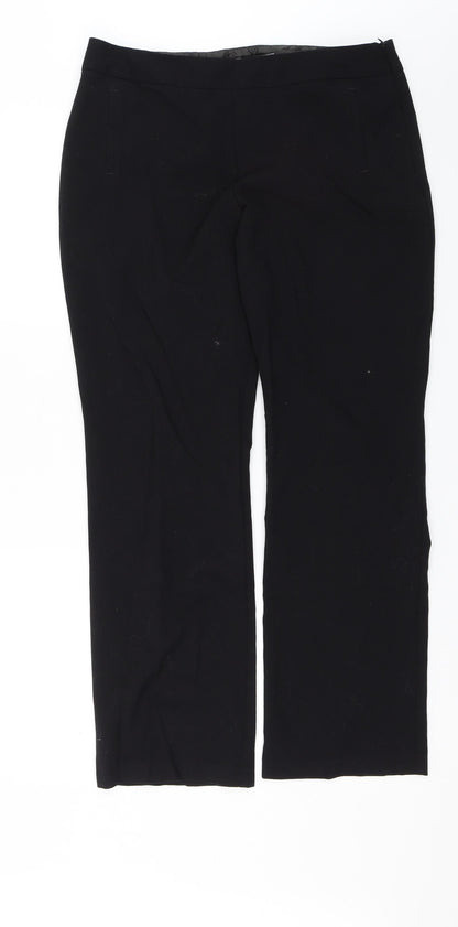 Womens UK Size 14 M&S Regular Fit Dress Pants Black Trousers