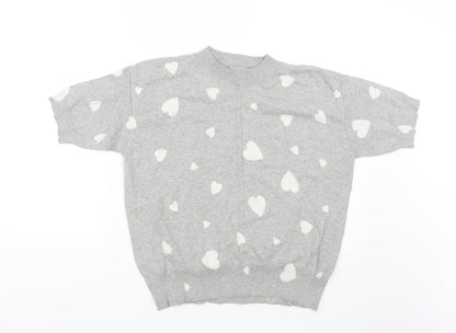 M&S Womens Grey   Basic Blouse Size M  - Hearts