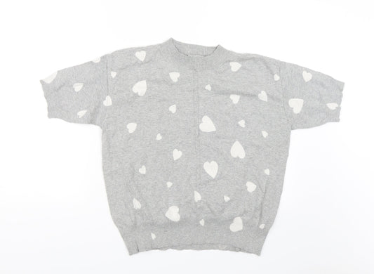M&S Womens Grey   Basic Blouse Size M  - Hearts