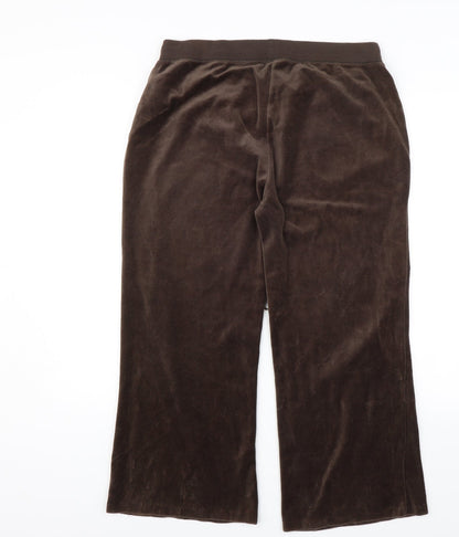 Womens UK Size 18 Denim & Co. Regular Fit Sweatpants Brown Trousers