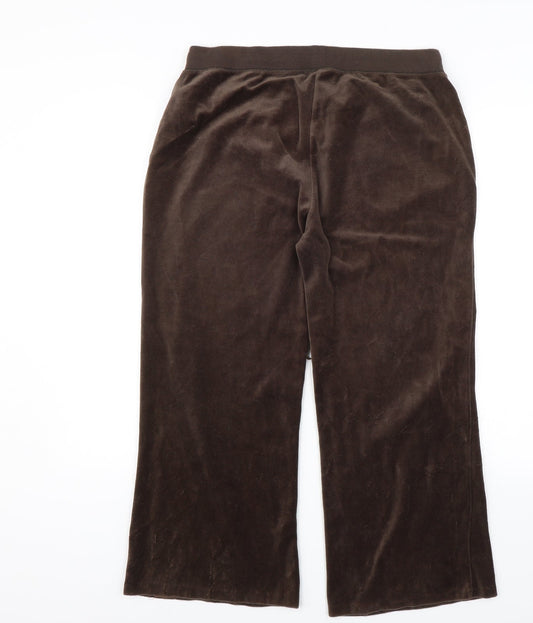 Denim & Co. Womens Brown   Sweatpants Trousers Size 18 L22 in