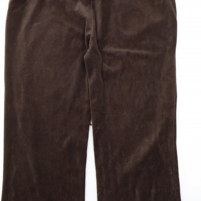 Womens UK Size 18 Denim & Co. Regular Fit Sweatpants Brown Trousers