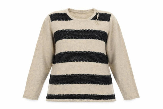 Bonmarché Womens Beige Striped  Pullover Jumper Size XL