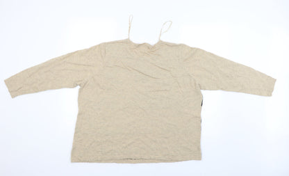 Bonmarché Womens Beige Striped Pullover Jumper Size XL
