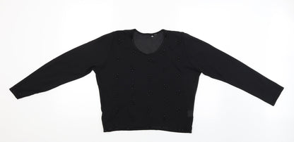 Womens UK Size 14 Preworn Black Basic Blouse