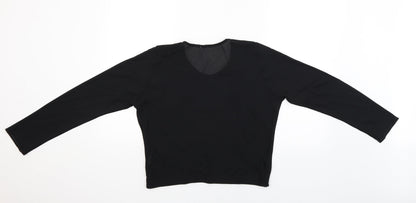 Womens UK Size 14 Preworn Black Basic Blouse
