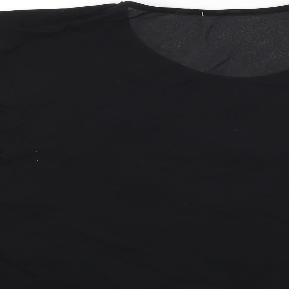Womens UK Size 14 Preworn Black Basic Blouse