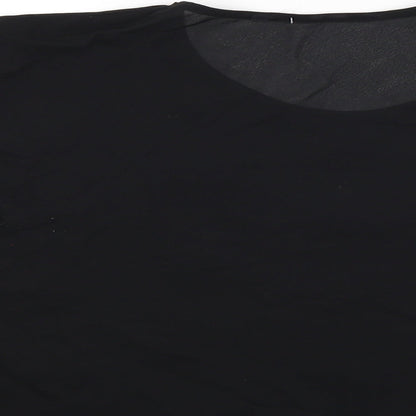Womens UK Size 14 Preworn Black Basic Blouse
