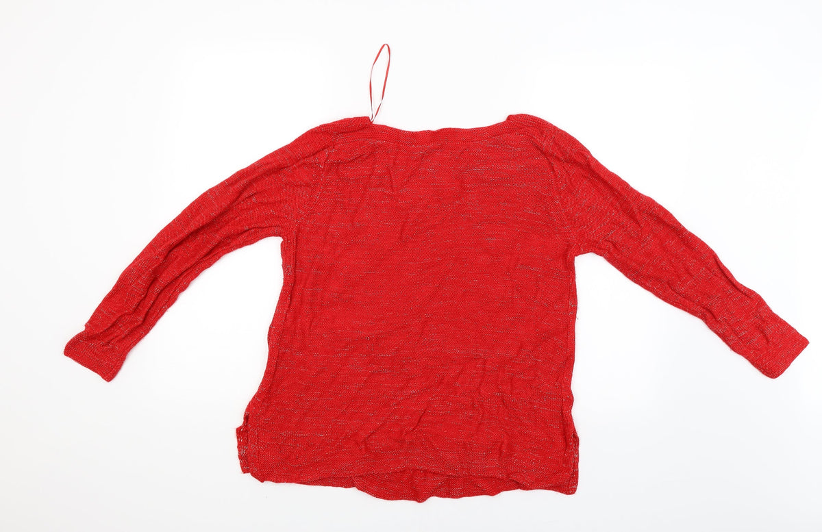 Back view of Papaya women’s red jumper, size UK 16