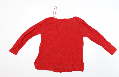 Back view of Papaya women’s red jumper, size UK 16