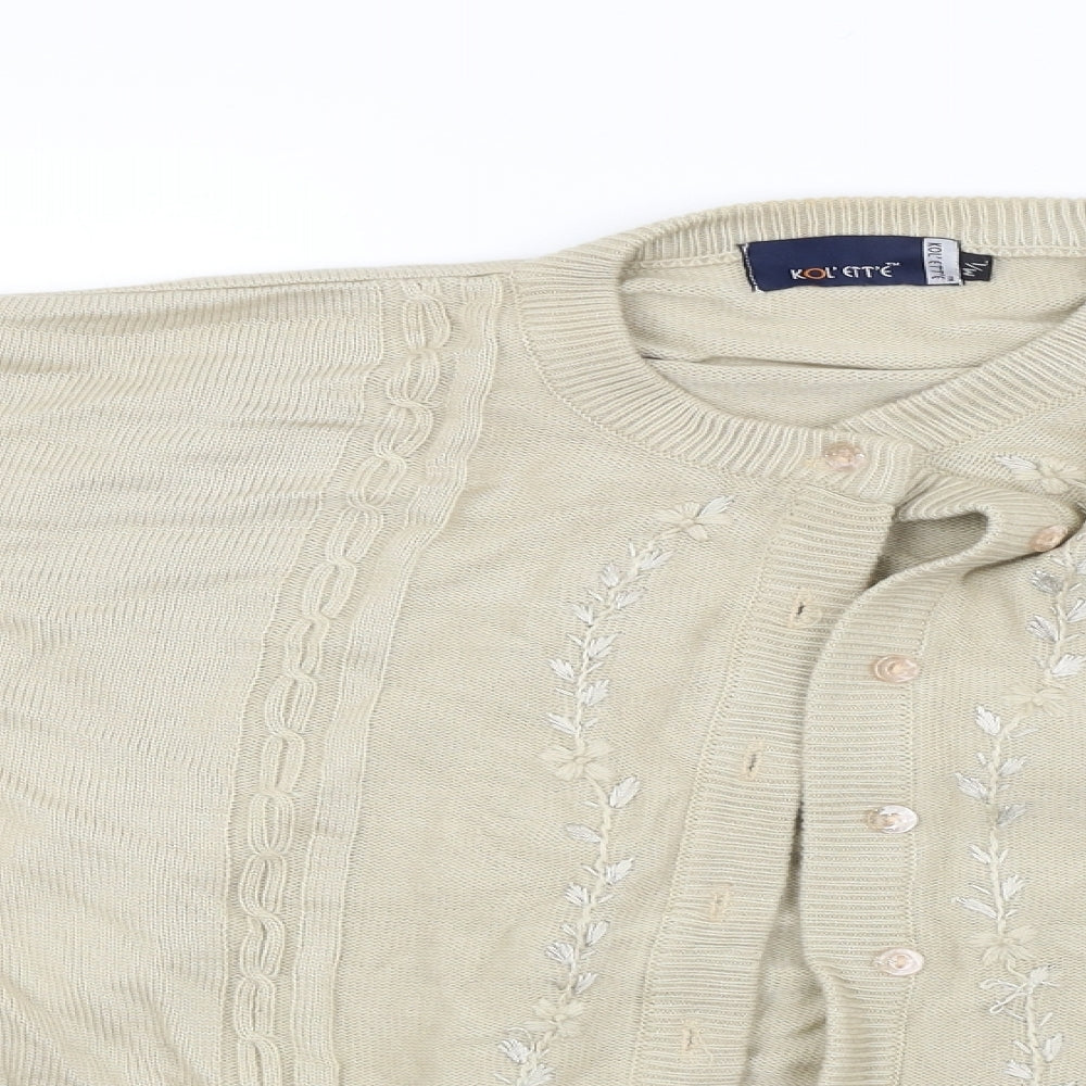 kolette Womens Beige   Cardigan Jumper Size M