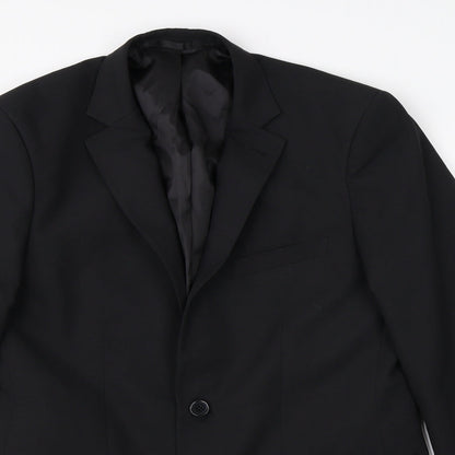 Mens UK Size 36 Cedar Wood State Regular Black Suit Jacket