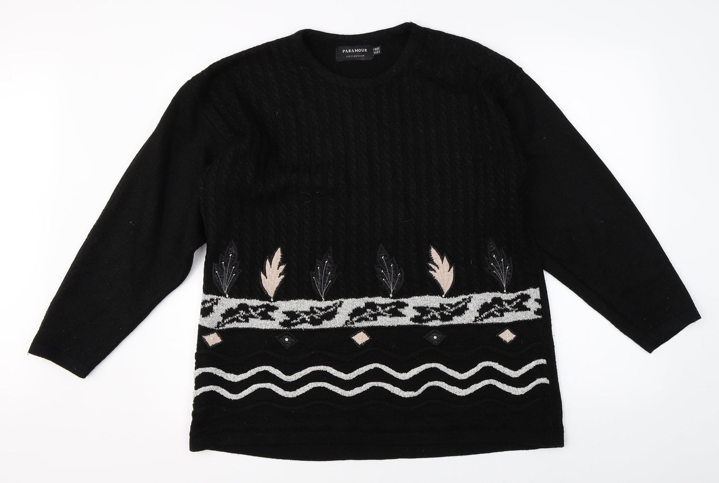 Paramour Womens Black   Pullover Jumper One Size