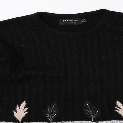 Paramour Womens Black   Pullover Jumper One Size